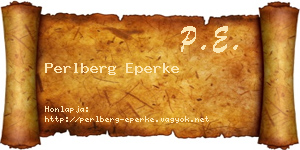 Perlberg Eperke névjegykártya